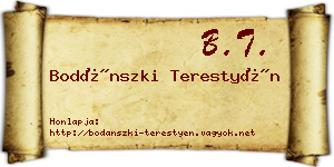Bodánszki Terestyén névjegykártya